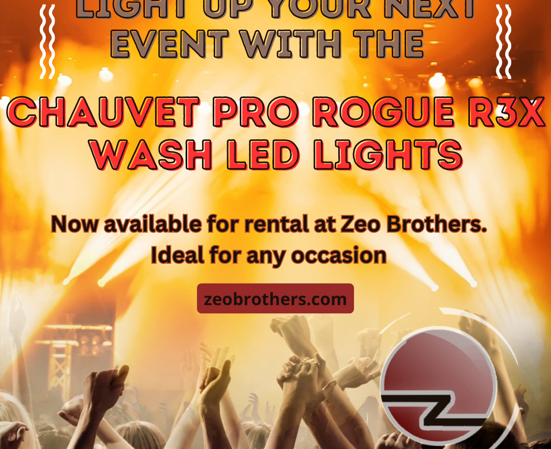 Zeo Brothers is thrilled to introduce the Chauvet Pro Rogue R3X Wash LED Lights, the latest addition to our rental lineup. We are dedicated to providing our clients with state-of-the-art audio-visual equipment to transform their events into extraordinary experiences. These high-performing lights are designed to illuminate a wide range of events, from concerts and theatrical productions to corporate gatherings and special celebrations.