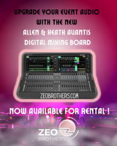 At Zeo Brothers, we continually strive to bring you the best in audio-visual technology, ensuring your events are unforgettable. We are thrilled to announce the latest addition to our rental inventory: the Allen & Heath Avantis Digital Mixing Board. This state-of-the-art equipment promises to revolutionize your sound experience, whether you're hosting a concert, corporate event, or theater production. Unmatched Sound Quality and Flexibility The Allen & Heath Avantis is renowned for its superior sound quality and versatile capabilities. It features a 64-channel, 96kHz FPGA processing core, providing unparalleled audio fidelity and the flexibility to handle complex setups with ease. The dual 15.6-inch Full HD touchscreens offer an intuitive and efficient interface, allowing sound engineers to mix with precision and confidence. Key Features and Benefits 1. Advanced Processing Power: The Avantis boasts Allen & Heath's DEEP and Dyn8 processing, delivering comprehensive control over every aspect of your sound. With 64 input channels and up to 42 configurable buses, you can manage even the most demanding productions. 2. User-Friendly Interface: The board's twin HD touchscreens provide a user-friendly platform for fast access to all mixing functions. The drag-and-drop interface, customizable widgets, and scene recall features streamline operations, ensuring a seamless mixing experience. 3. Robust Connectivity: The Avantis offers extensive connectivity options, including dLive I/O expanders, Dante, Waves, and MADI interfaces. This ensures compatibility with a wide range of external devices and networks, enhancing the board's versatility. 4. Reliability and Durability: Built with the ruggedness that professional environments demand, the Avantis is designed to withstand the rigors of live events and touring. Its robust construction guarantees reliable performance, show after show. Why Choose Zeo Brothers for Your Audio Equipment Rental? At Zeo Brothers, we don't just provide equipment; we offer a complete audio-visual solution. Our team of experienced technicians will assist you in setting up and operating the Avantis, ensuring you get the most out of this cutting-edge mixing board. Whether you're a seasoned sound engineer or new to digital mixing, our support team is here to help you achieve the perfect mix. Elevate Your Event Experience With the Allen & Heath Avantis Digital Mixing Board, your event will benefit from the highest standard of audio quality and operational efficiency. Renting this advanced equipment from Zeo Brothers guarantees that your audience will enjoy crystal-clear sound, enhancing their overall experience. Ready to take your event audio to the next level? Contact Zeo Brothers today to learn more about renting the Allen & Heath Avantis Digital Mixing Board and other top-of-the-line audio-visual equipment.